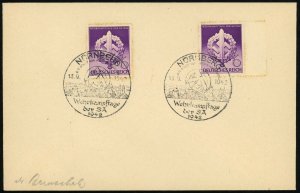 Germany #528 Foundation of the SA Sports Medal Nuremberg 1942 Special Postmark