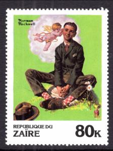 Zaire 1008 Norman Rockwell Painting MNH VF