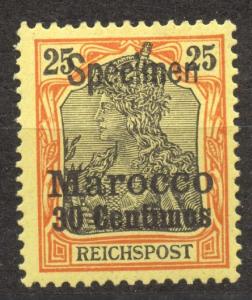 Morocco 1900, German Offices, SPECIMEN, 30 Ct. Germania, mint