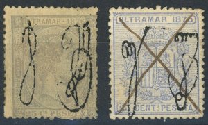 Spanish Colony Puerto Rico Ultramar  1875-76 Postage Stamps Signed Used