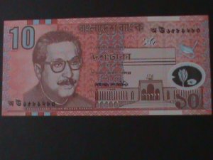 ​BANGLADESH-BANGLADESH BANK-10-TAKA-UNCIRULATED P0LIMAR NOTE-VERY FINE