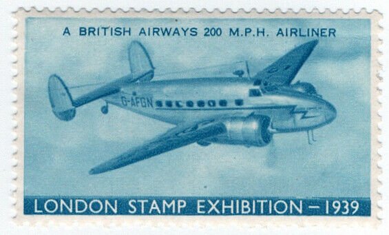 (I.B) Cinderella Collection : Stamp Exhibition 1939 (Airliner)