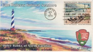 A0-1448-51-2,1972, Cape Hatteras National Seashore, FDC, Add-on Cachet, Light Ho