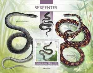 Guinea-Bissau - 2021 Snakes, Horned Viper - Stamp Souvenir Sheet - GB210202b 