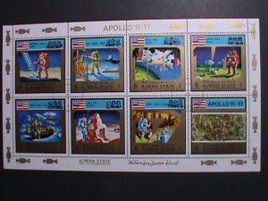 AJMAN- 1973- APOLLO 11-17-WITH FIRST DAY OF POSTAL CANCEL CTO SHEET VERY FINE