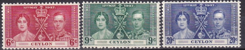 Ceylon #275-7 MNH CV $16.00  (Z9613)