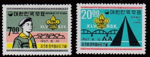 Korea (South) # 580-581, 3rd Korean Scouting Jamboree, Mint LH, 1/3 Cat.