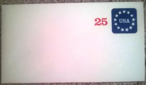 USA U611 25c Stars in Circle, envelope, entire, mint