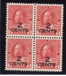 Canada #140 XF/NH Gem Block