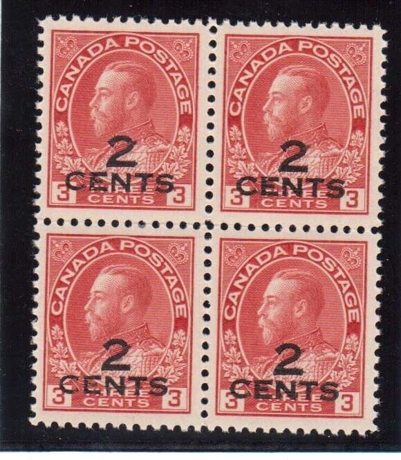 Canada #140 XF/NH Gem Block