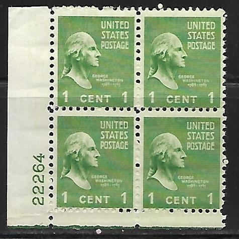 #804 Presidential  Upper Left Plate Block #23330 F VF NH DCV=$1.25