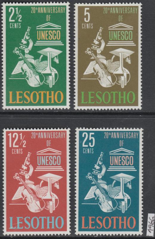 XG-AK640 LESOTHO - Unesco, 1966 Anniversary, Music, 4 Values MNH Set