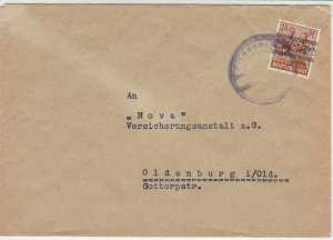 Germany Altenoythe 1948 Allied Occupation Stamps Cover to Oldenburg Ref 32365