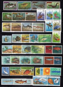 Fish Stamp Collection All MNH Marine Life Rays Angel Fish ZAYIX 0324S0064