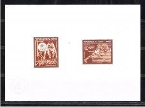 1982 Chad Mi. 924 - 925 Collective Artist's Proof JO Los Angeles Jump 1984-