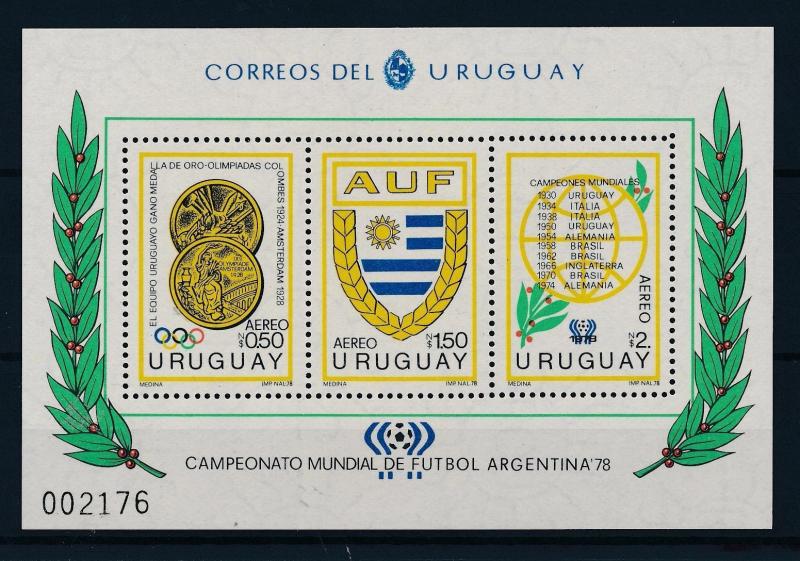 [44500] Uruguay 1978 Sports World Cup Soccer Football Argentina MNH Sheet