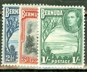 EM: Bermuda 118-122 mint plus Gibbons color varieties (18 stamps) CV $112