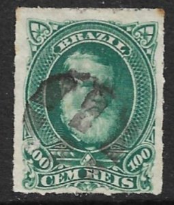 BRAZIL 1878-79 100r Emperor Dom Pedro Issue Sc 72 VFU