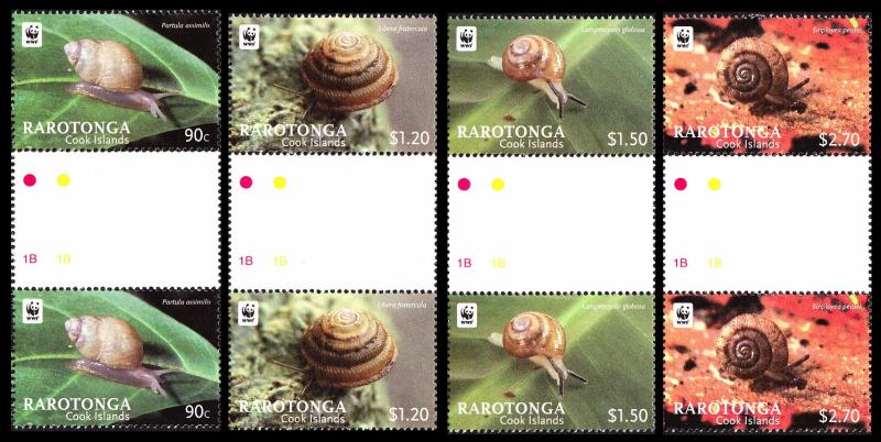 Rarotonga WWF Land Snails 4 Gutter pairs