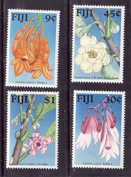 Fiji-Sc#595-8- id9-unused NH set-Flowering Plants-1988-please note there is gum