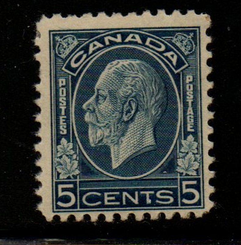 Canada Sc 199 1932 5 c dark blue George V Medallion issue stamp mint