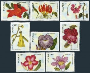 Uganda 612-619,MNH.Michel 592-599. Flowers 1988.