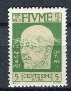 ITALY FIUME; 1920 early Annunzio issue fine Mint hinged 5c. value