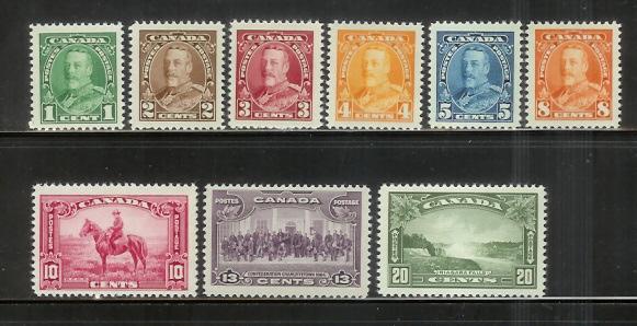 Canada 217-225 MNH King George V (A)