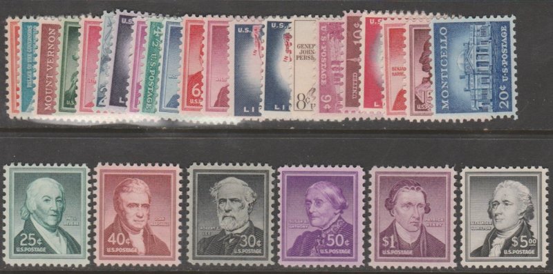 U.S. Scott Scott #1030-1053 Liberty Stamps - Mint NH Set