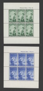 New Zealand 1958 Health Mini sheets Scott #B54a & B55a MNH