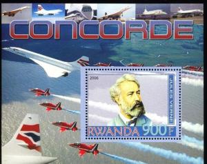 RWANDA SHEET AVIATION CONCORDE JULES VERNE