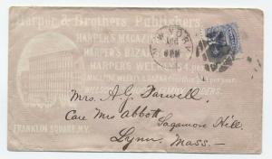 c1870 New York #114 allover Harper & bros ad cover fancy cancel [y4007]