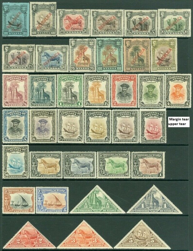 EDW1949SELL : NYASSA 1921-24 Scott #94-105, 106-25, J1-9 Cplt set VF MOG Cat $51