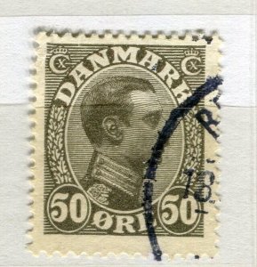 DENMARK; 1913-18 early Christian portrait issue used 50ore. value