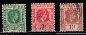 LEEWARD ISLANDS Scott # 104-6 Used - KGVI a