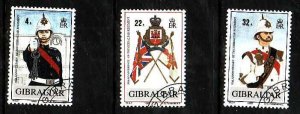 Gibraltar-Sc#545-7- id5-used set-Military-Gibraltar Regiment-1989-