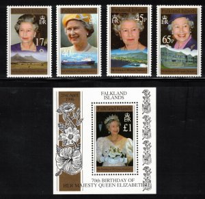 FALKLAND ISLANDS 1996 QE II Birthday; Scott 653-57, SG 761-65; MNH