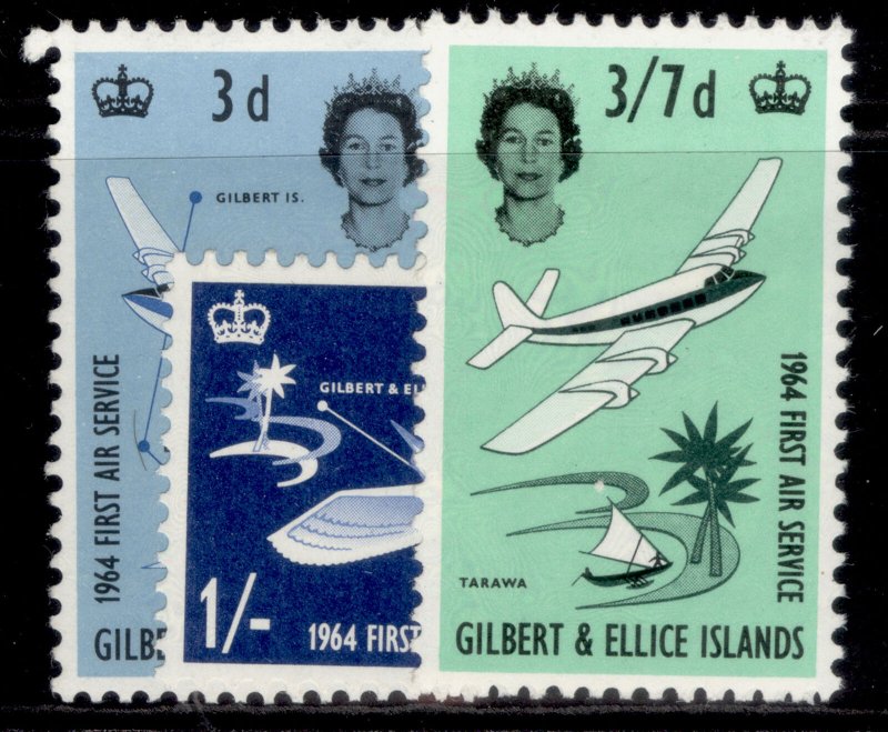 GILBERT AND ELLICE ISLANDS QEII SG82-84, complete set, M MINT. 