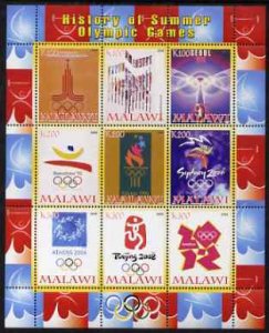 MALAWI - 2008 - Summer Olympics 1980-2012 - Perf 9v Sheet - MNH -Private Issue