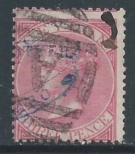 Ceylon #62a Used 3p Queen Victoria - Bright Rose