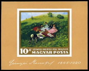 Hungary #1802 Cat$30, 1966 Paintings, imperf. souvenir sheet, never hinged