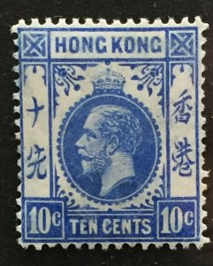 HONG KONG 1912-21 KGV 10c MLH MCCA SG#105a HK3785