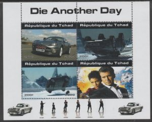 CHAD - 2020 - Die Another Day - Perf 4v Sheet -Mint Never Hinged-Private Issue
