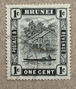 Brunei 1926 1c with scarce TUTONG village cancel. Scott 43, SG 60