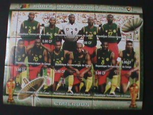 ​CONGO-2002-WORLD CUP SOCCER-CHAMPIONSHIP-CAMEROON TEAM -MNH SHEET VERY FINE