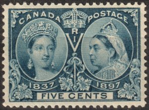 Canada #54  Unused - 5c dp blu QV 1837-1897 (1897)