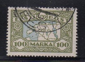 Estonia Sc 78 1923 100m map stamp used