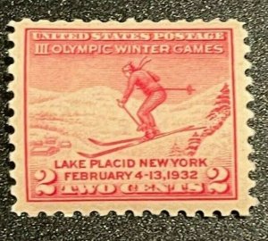 Scott#: 716 - III Olympic Winter Game Single 1932 2c MNHOG - Lot 3