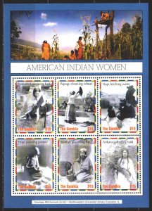 Gambia. 2004. Small sheet 5307-12. Ethnography, Native American Women. MNH.