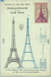 68634 - FRANCE - Postal History - MAXIMUM CARD 1939 - ARCHITECTURE Eiffel Tower-